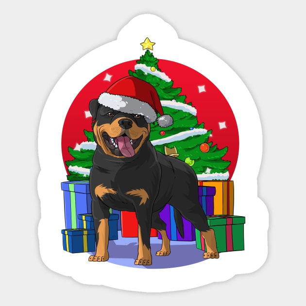 Rottweiler Christmas Sticker by Noseking